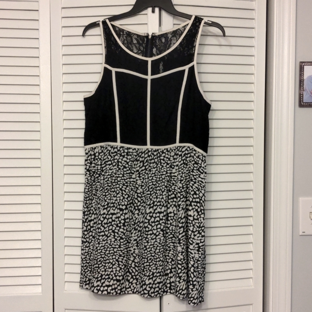 Black lace and animal print dress